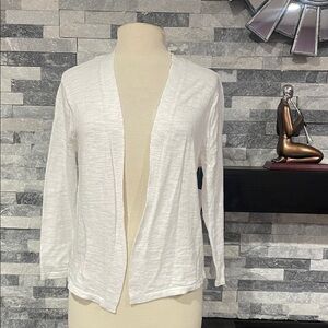 Croft & Barrow Medium Cardigan White  Lightweight Classic Open New